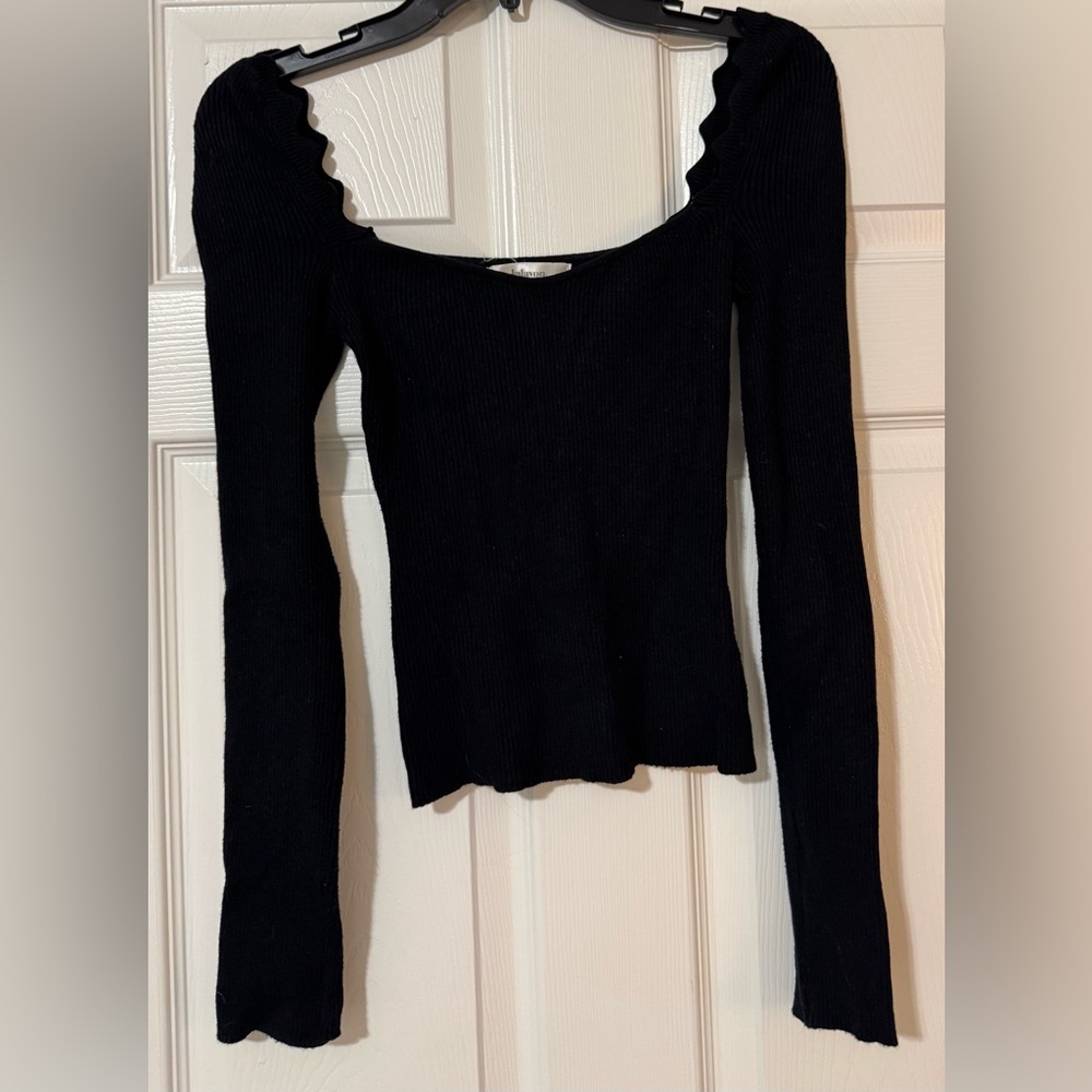 Lalavon Black Ribbed Sweater